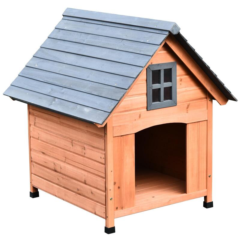 PawHut Cuccia Rialzata per Cani fino a 30 kg in Legno (81.3x91.5x98.5 cm)