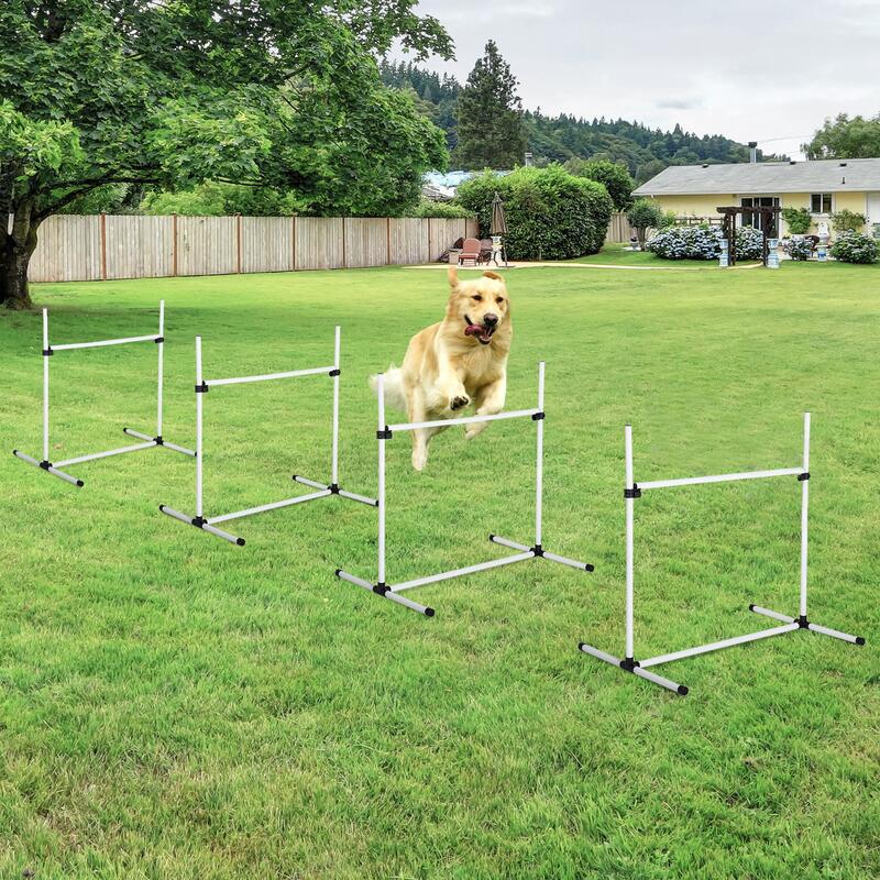 PawHut Set 4 Ostacoli Agility Dog per Addestramento Cani con Sacca di Trasporto