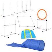 Set Attrezzature per Agility 5 elementi per Cani Bianco, Arancione, Blu