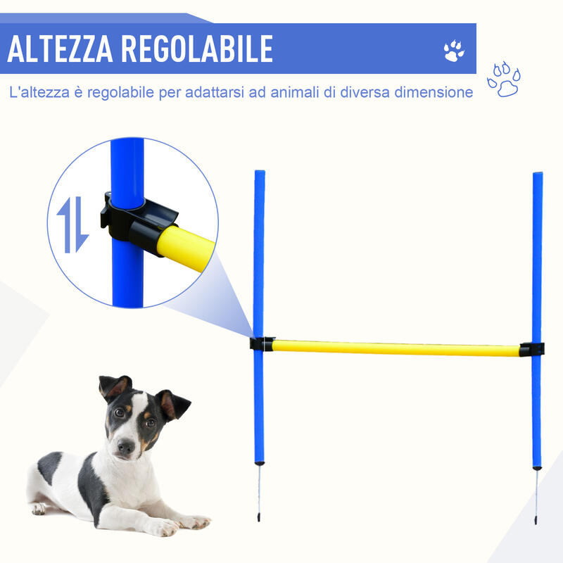 PawHut Set Agility Dog per Addestramento Cani con Slalom, Tunnel e Ostacolo