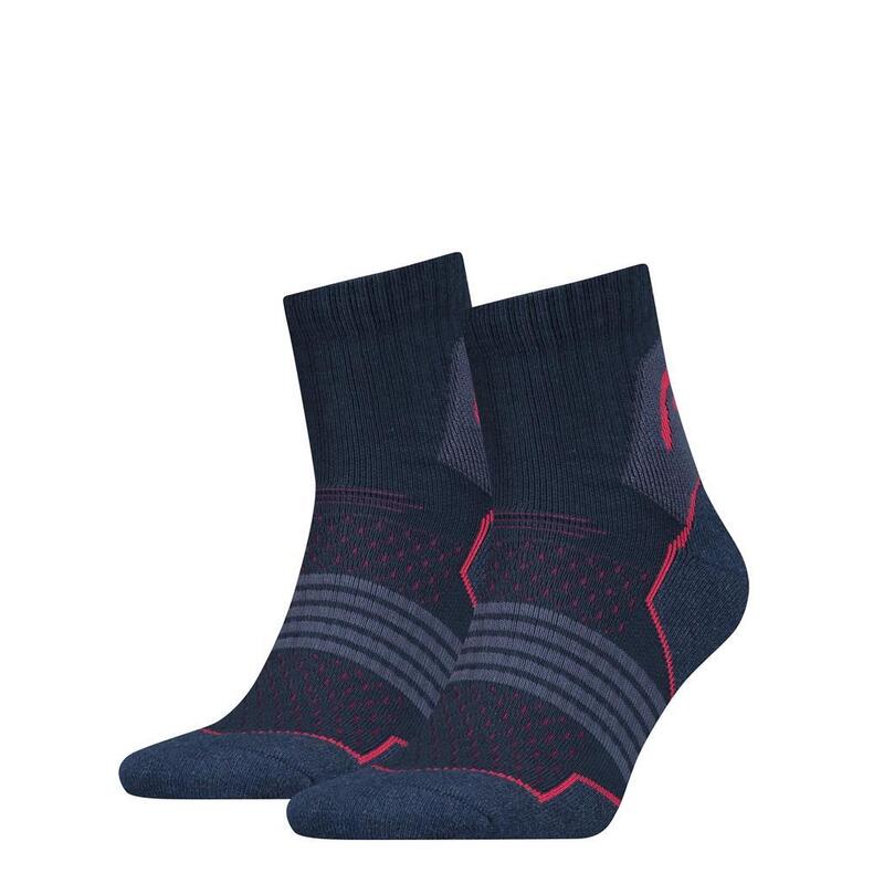 Wandelsokken Hiking Quarter sokken 2-pack Unisex Pink/Blue
