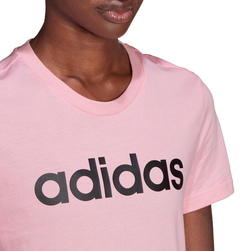 T-shirt à manches courtes femme Adidas Loungewear Essentials Slim Logo Rose