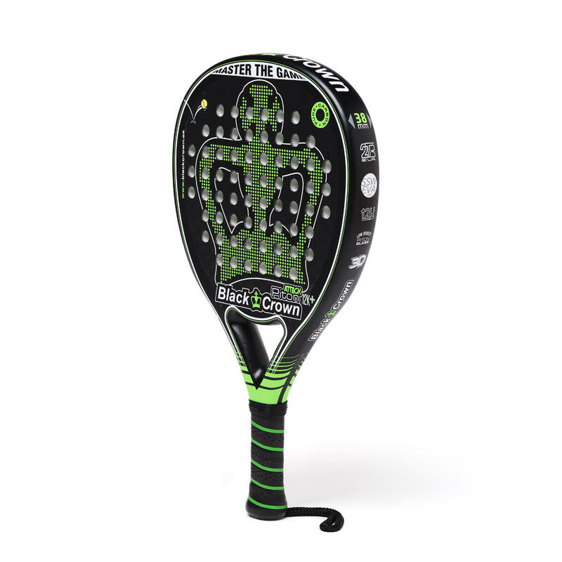 Schwarzer Crown Piton Attack 12k+ Padelschläger