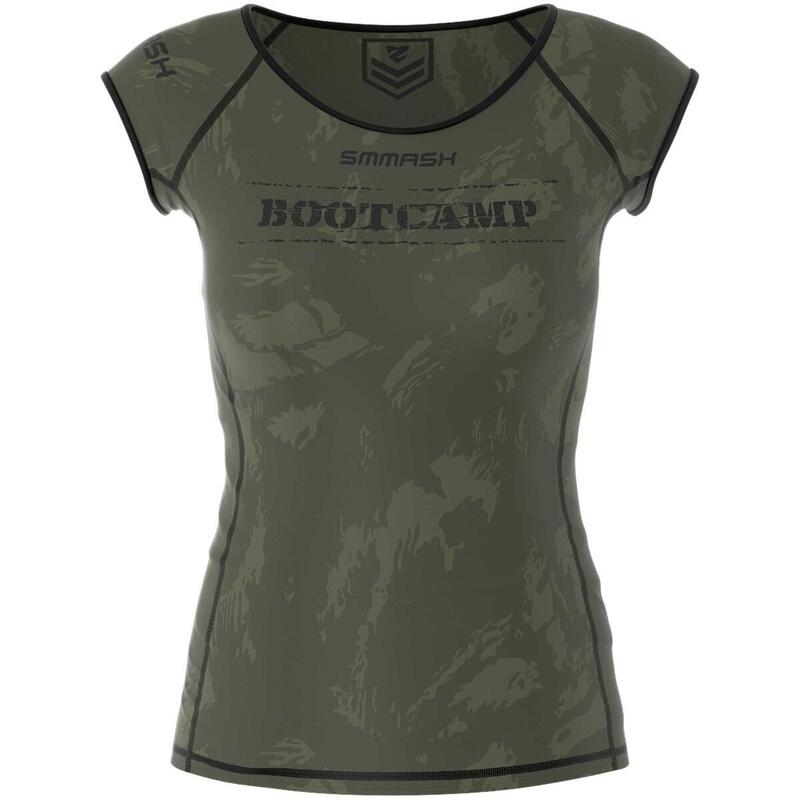Koszulka fitness z krótkim rękawem damska Smmash Bootcamp kompresyjna