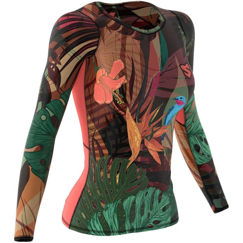 Koszulka fitness z długim rękawem damska Smmash Jungle Fever kompresyjna