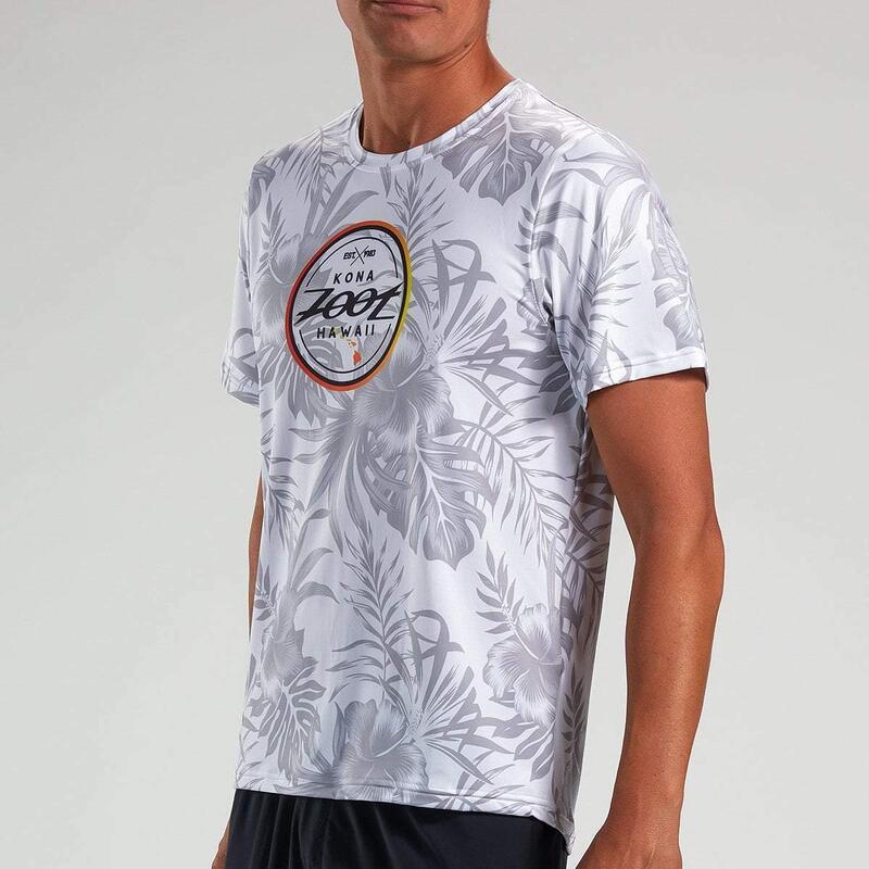 Camiseta Running Manga corta Transpirable Hombre ZOOT LTD Tee Blanco Estampada