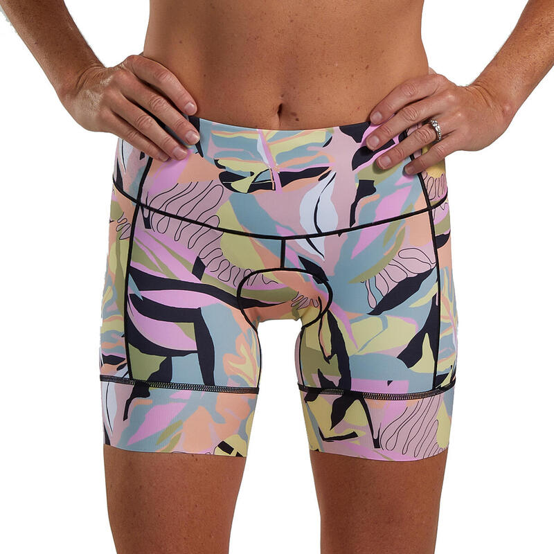 Mujer LTD 6" Pantalones cortos de triatlón de compresión acolchados - Mahalo ZOO