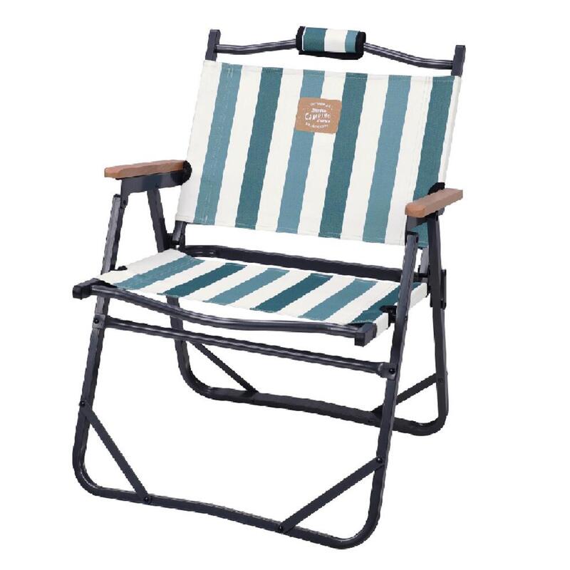 Camping Low-style Chair  - Stripe (Blue/Orange)