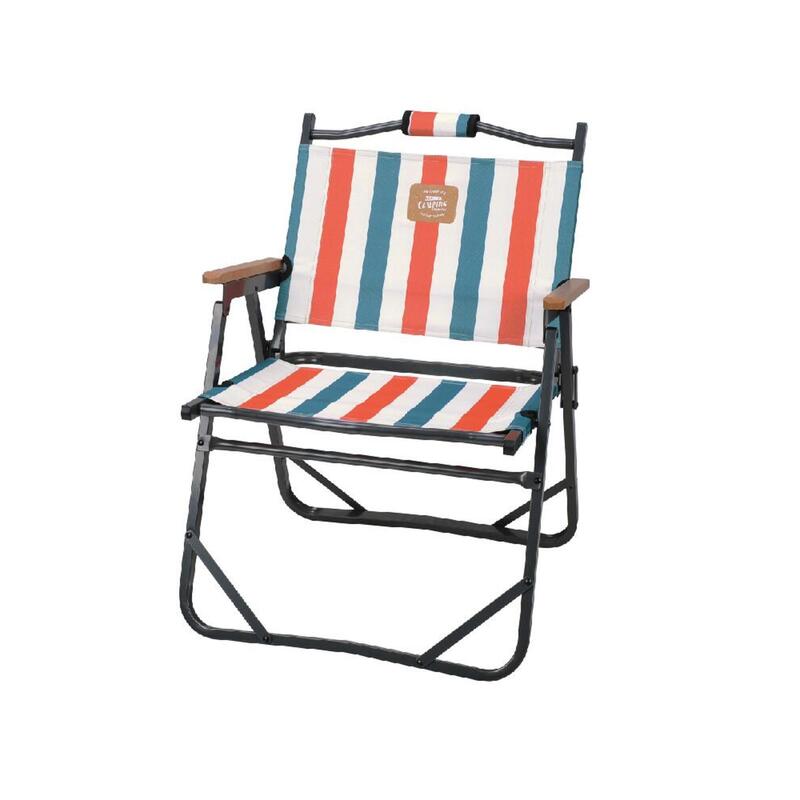Camping Low-style Chair  - Stripe (Blue/Orange)