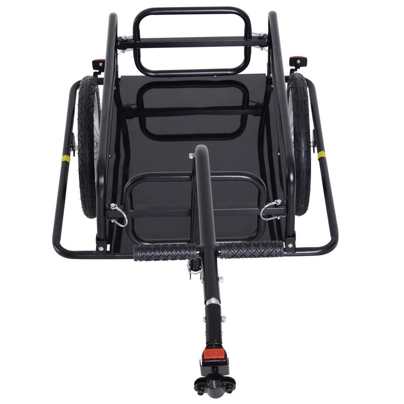 Homcom Carrello Rimorchio per Bicicletta Nero 156x72x82cm Portata 36kg