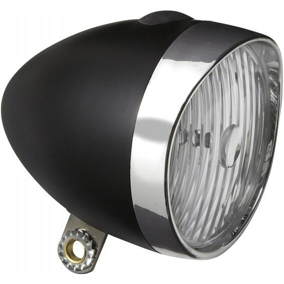 Phare Rétro 3 x LED - avec piles - noir/chrome (emballage atelier)