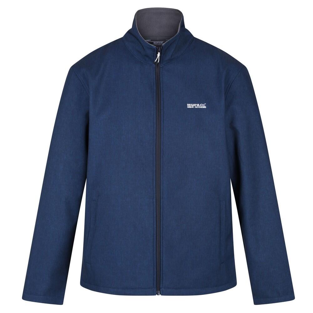 Mens Cera V Wind Resistant Soft Shell Jacket (Navy Marl) 1/5