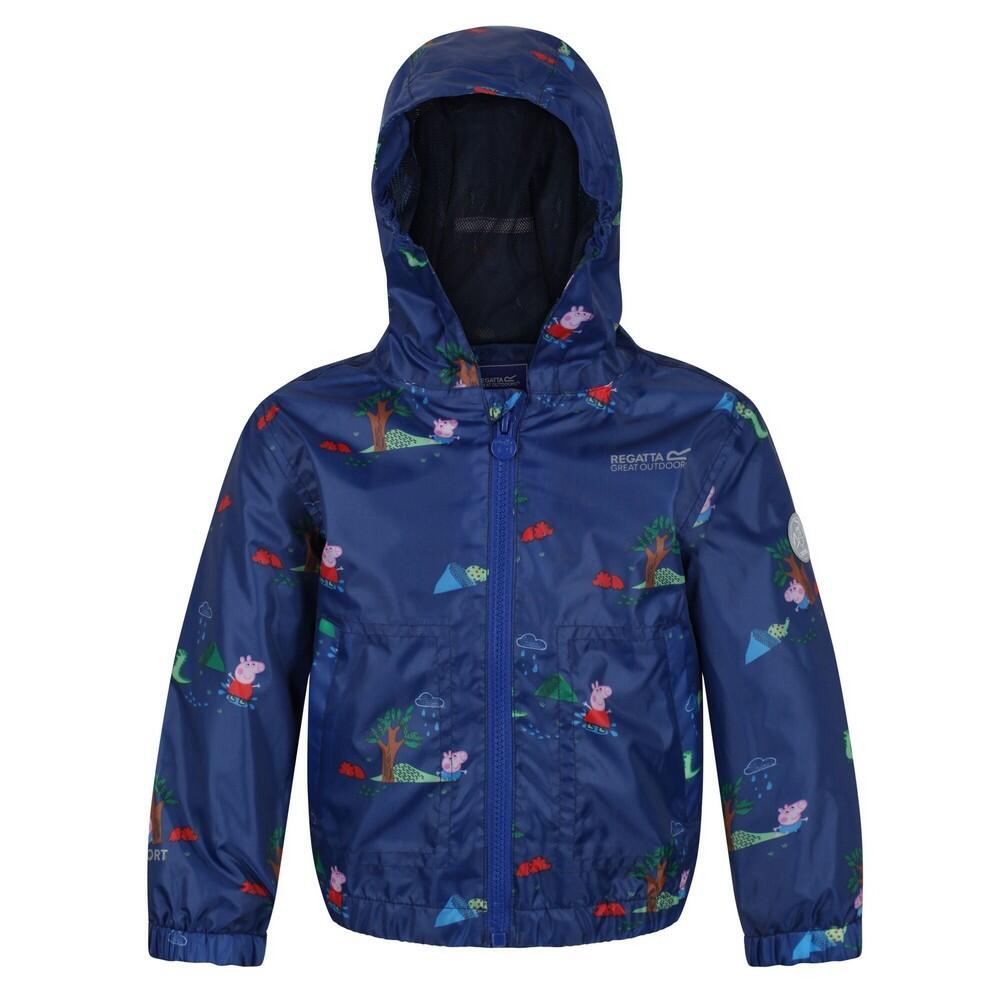 REGATTA Childrens/Kids Muddy Puddle Peppa Pig Hooded Waterproof Jacket (Royal Blue)