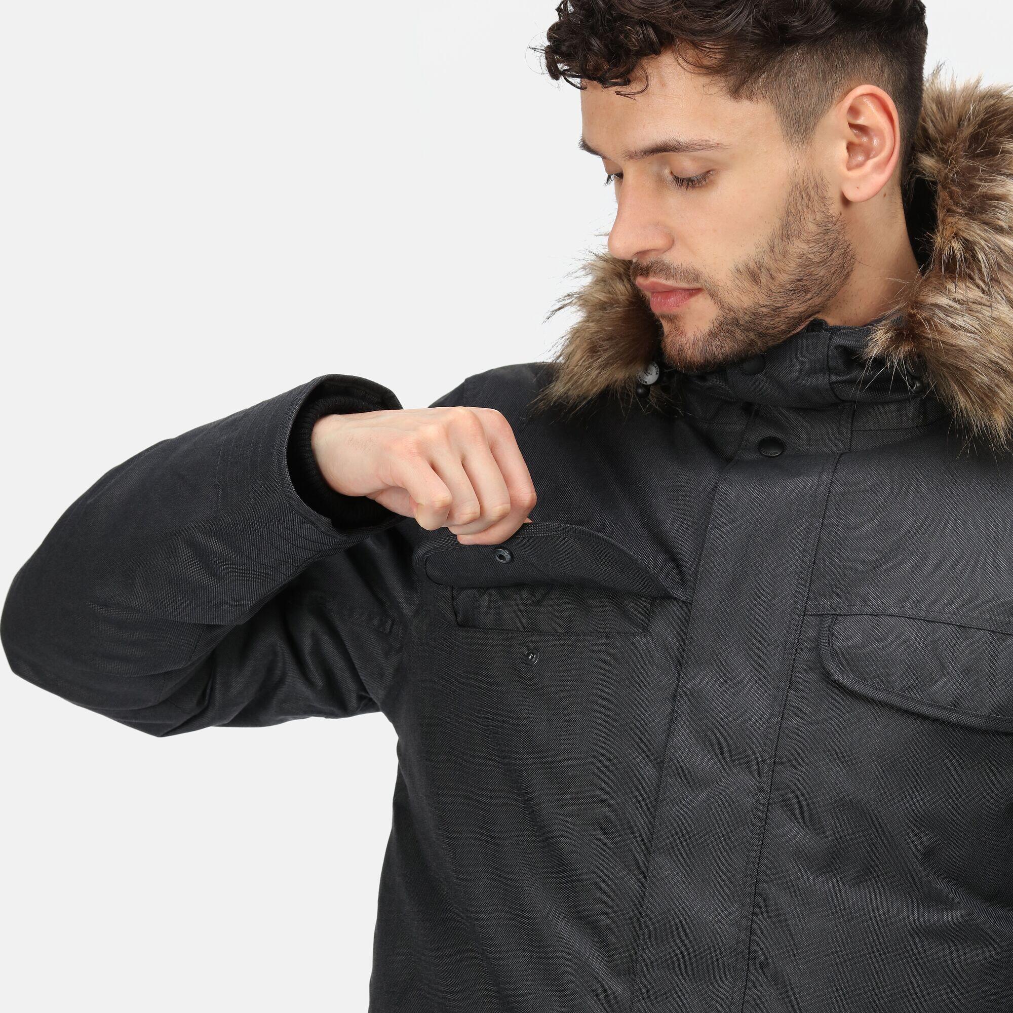 Uomo  rhino Parka AARAV (grigio screziato)