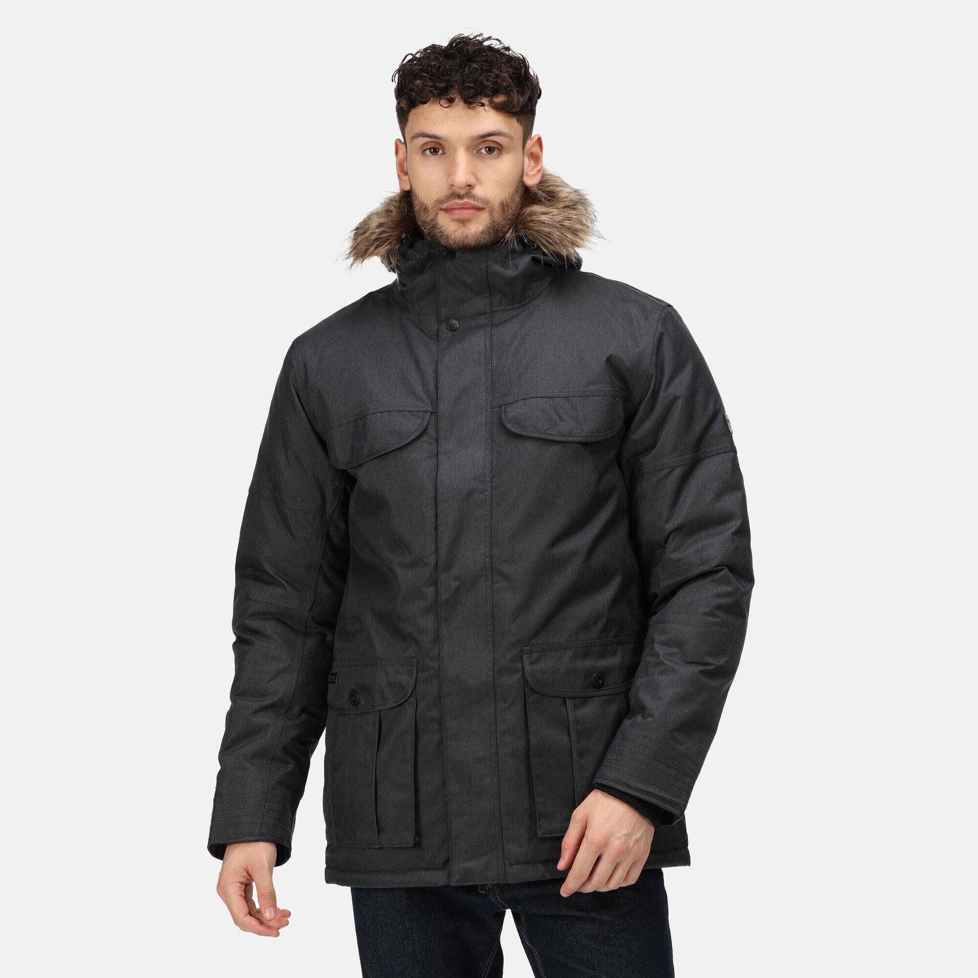 Uomo  rhino Parka AARAV (grigio screziato)