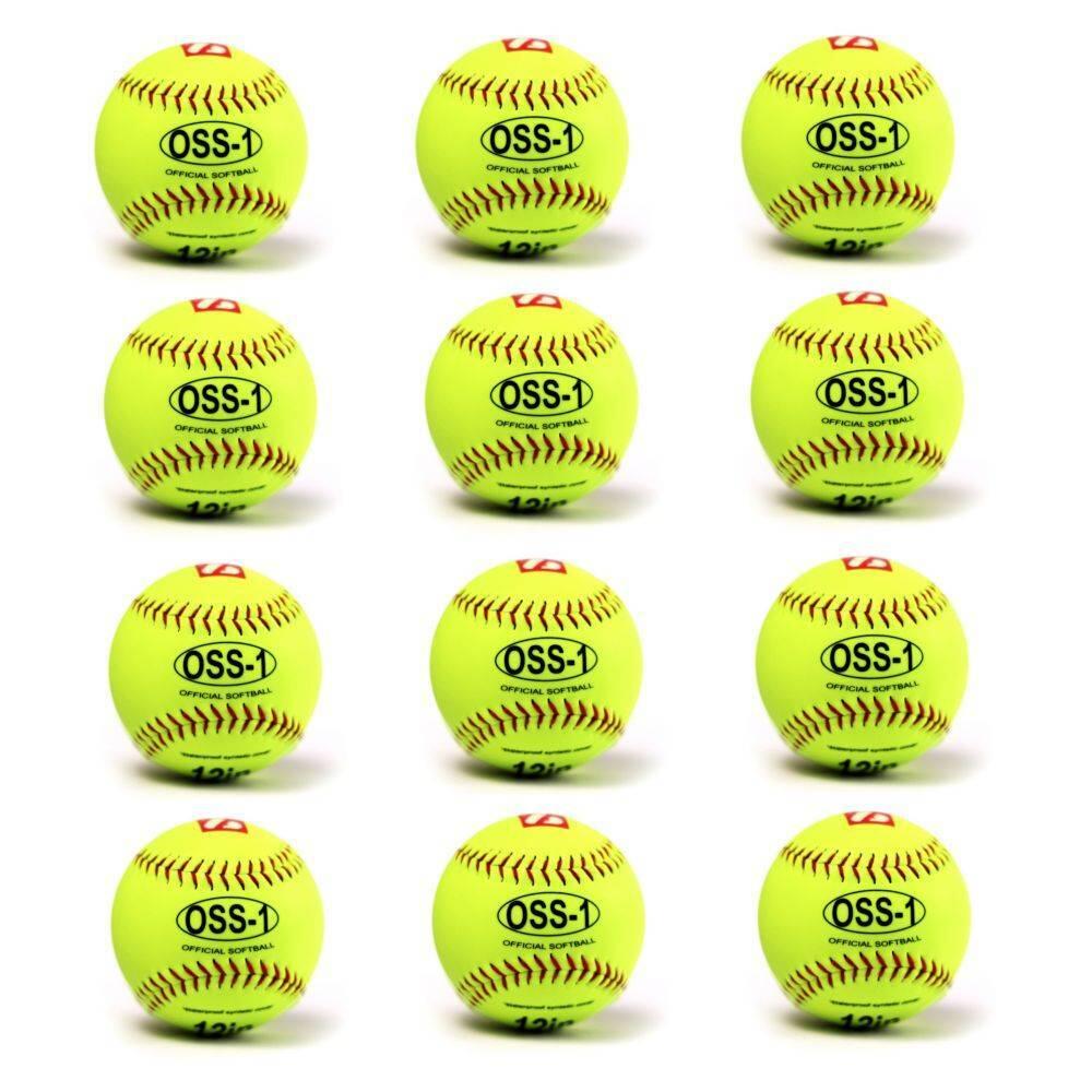 BARNETT  practice softball, 12'', yellow, 1 dozen OSS-1
