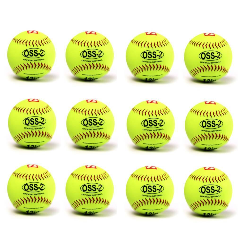 BARNETT  initiation softball ball 12'', yellow, 1 dozen OSS-2