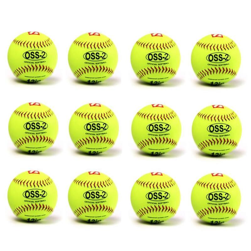 balle de softball initiation 12'', jaune, 1 douzaine OSS-2