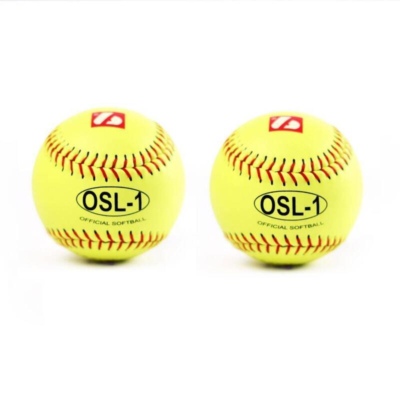 balle de compétition softball, 12'', jaune 2 pièces OSL-1