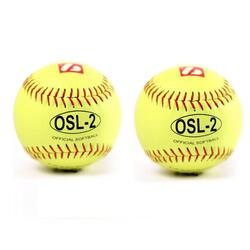 softbal wedstrijdbal, 12'', geel 2 stuks OSL-2