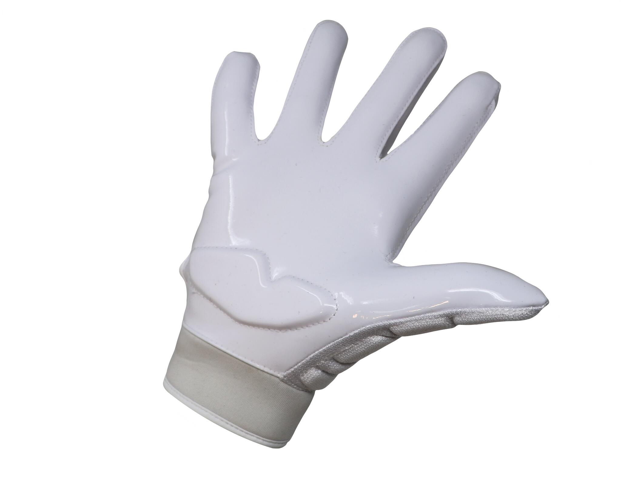  pro linemen american football gloves, OL,DL, White FLG-03 2/3
