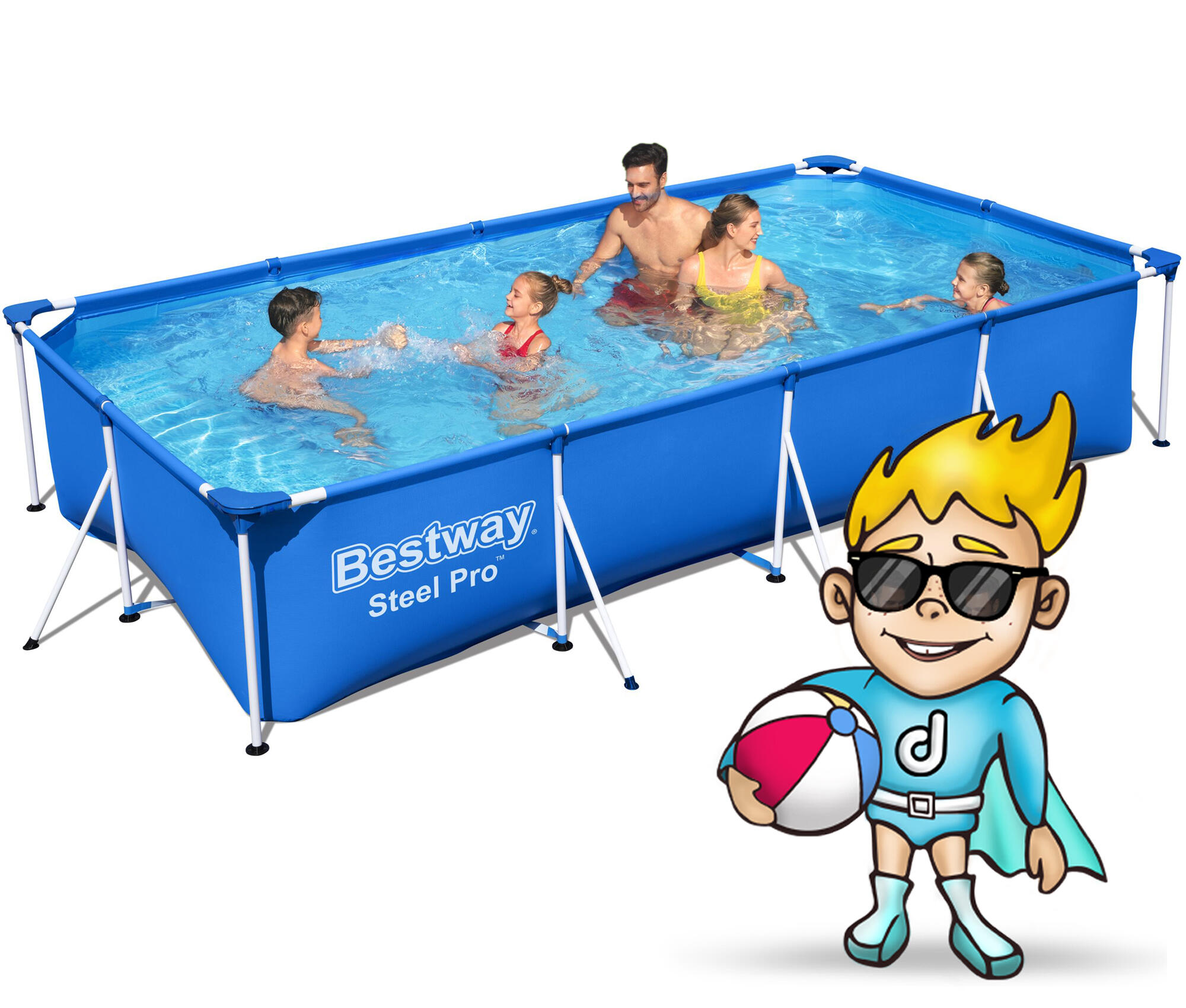 Bestway Family Splash Frame Pool -157"x83"x32" - 56405 2/5