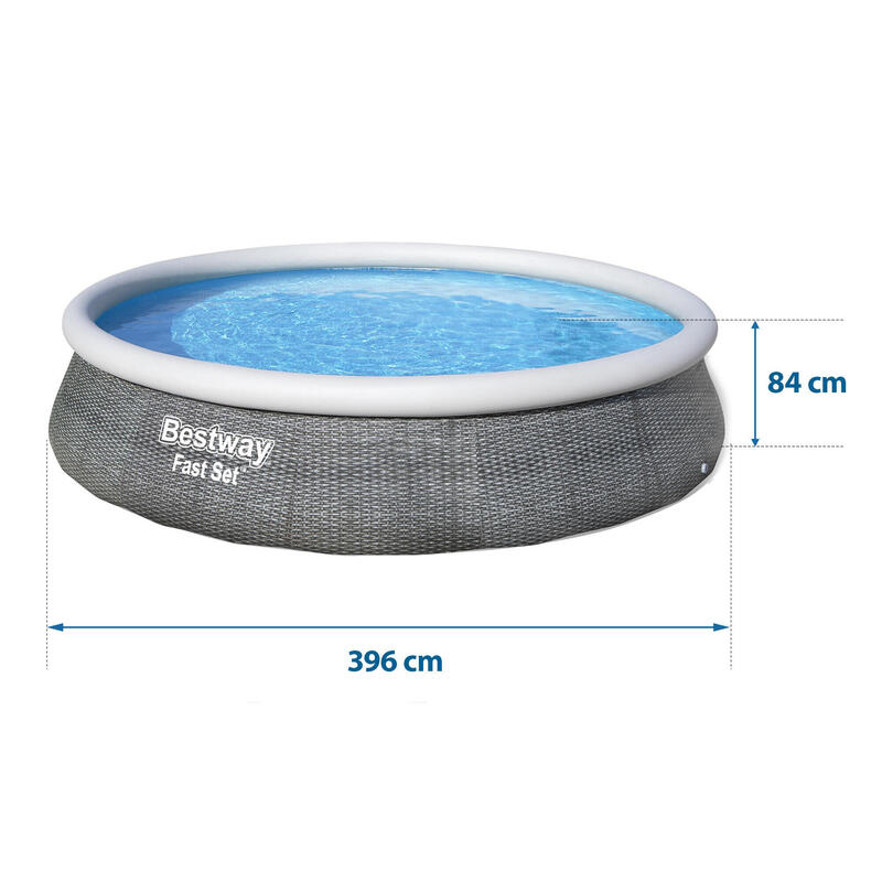 Piscina natación desmontable Bestway 396 x 84 cm gris