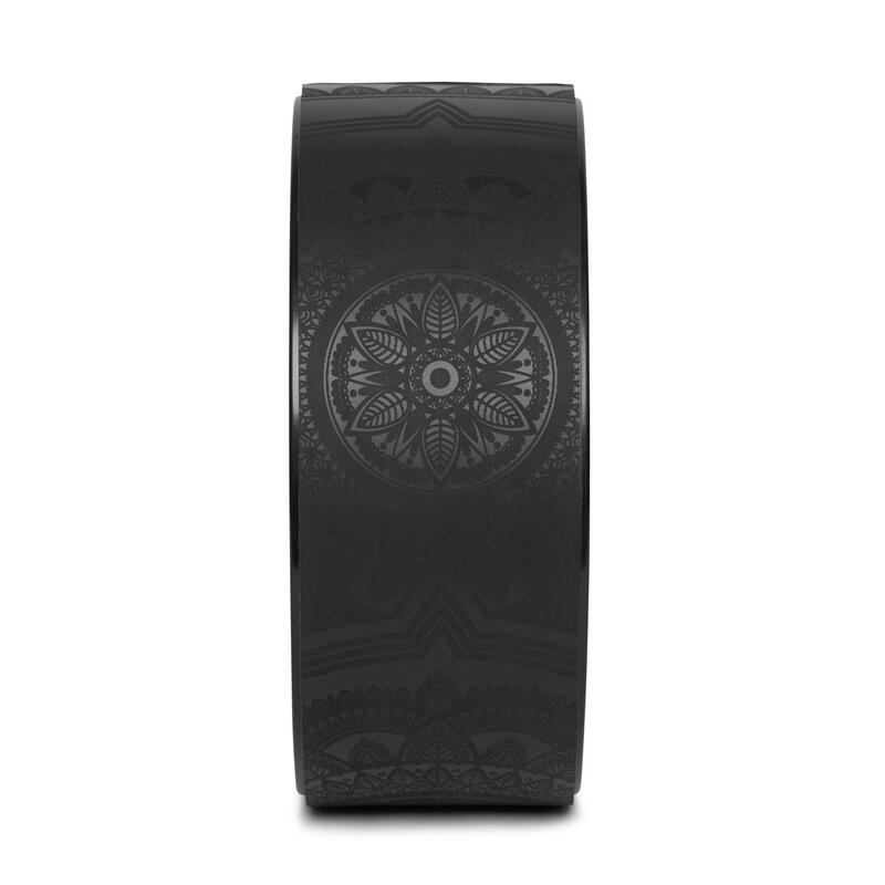 Yoga Wheel SAMSARA schwarz mit Mandala, Kautschuk/PU
