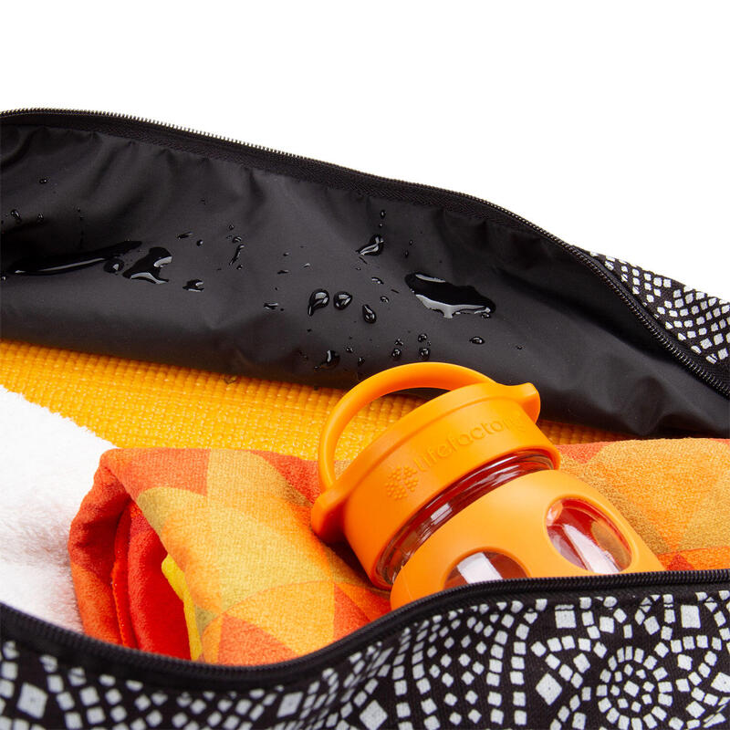 Maharaja Collection: Gemusterte Hot Yoga Bag  "Bandhani", schwarz/weiß