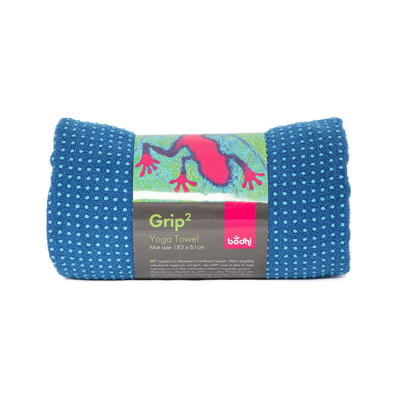 GRIP² Yoga Towel zweifarbig: blau mit Antirutschnoppen aqua Medien 1