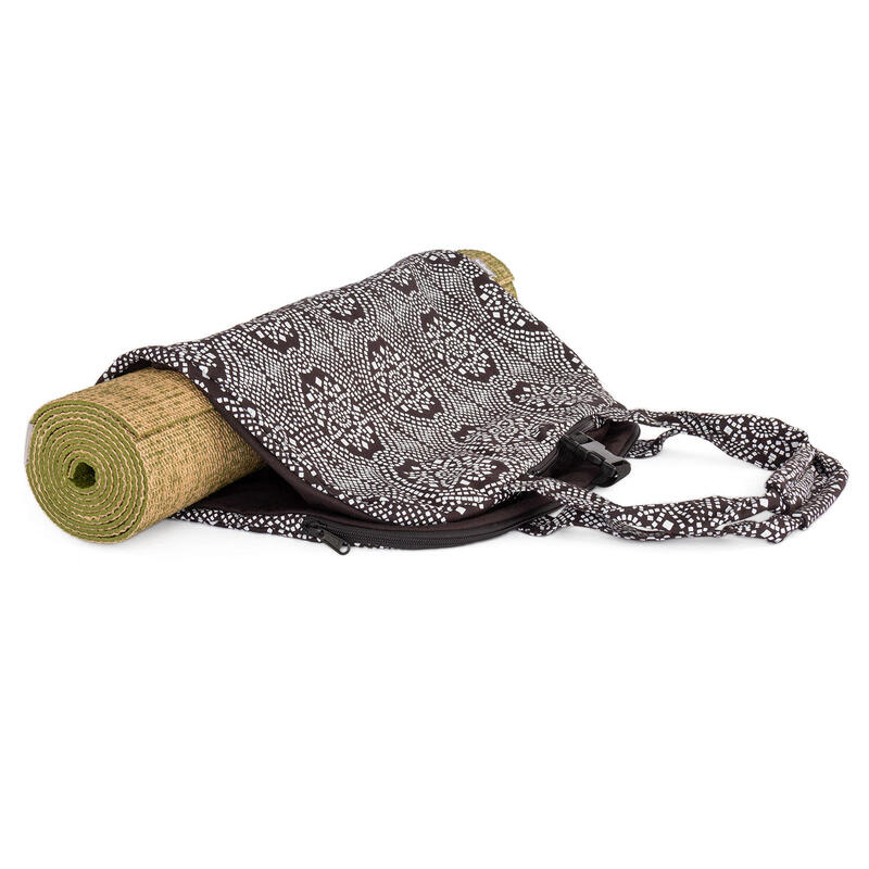 Maharaja Collection: Gemusterte Yoga Bag NAMASTÉ "Bandhani", schwarz/weiß