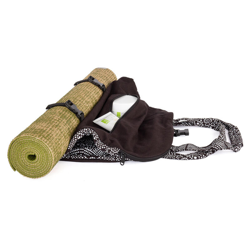 Maharaja Collection: Gemusterte Yoga Bag NAMASTÉ "Bandhani", schwarz/weiß