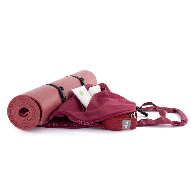 Maharaja Collection: Gemusterte Yoga Bag NAMASTÉ "Lotus", berry