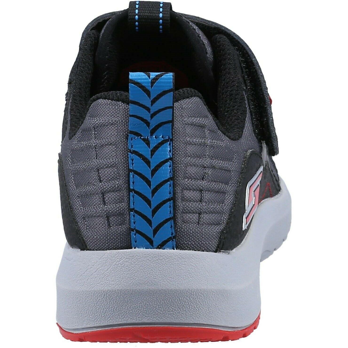 Boys Dynamic Tread Top Speed Leather Trainers (Black/Red) 2/5