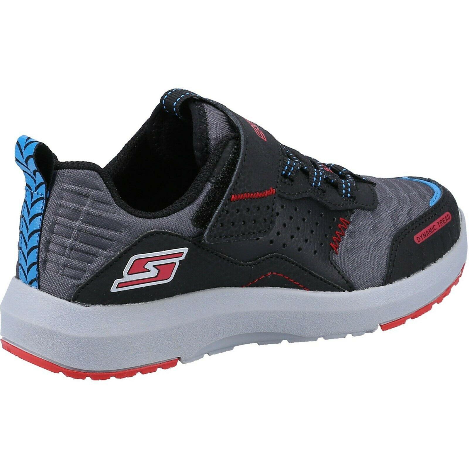 Boys Dynamic Tread Top Speed Leather Trainers (Black/Red) 3/5