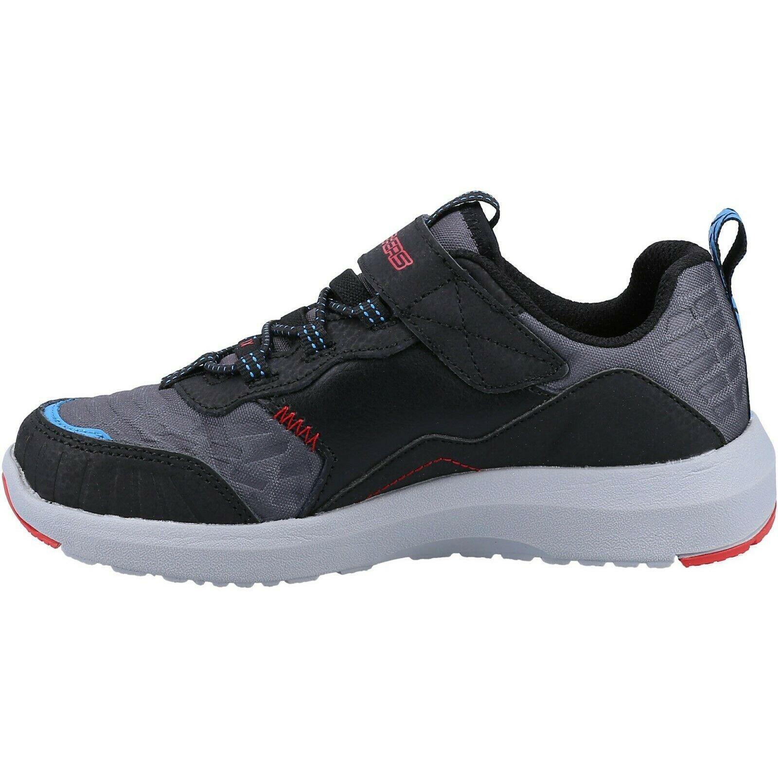 Boys Dynamic Tread Top Speed Leather Trainers (Black/Red) 4/5