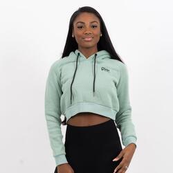 Sweat à capuche court Femme - Vert