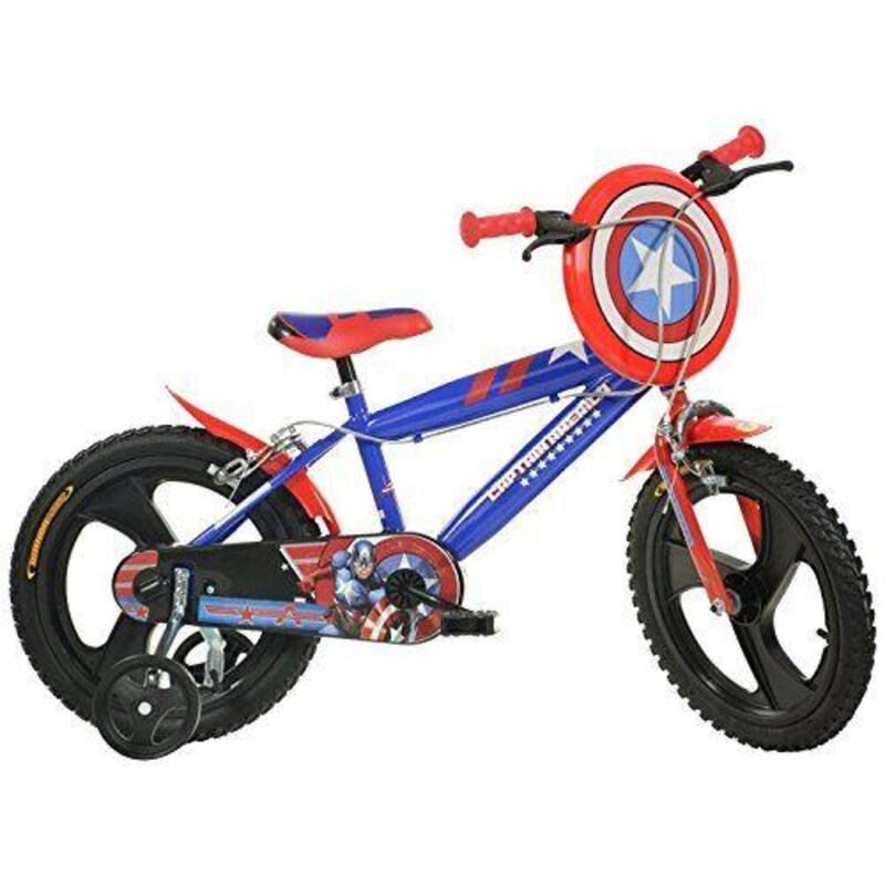 Bicicleta niño 14 pulgadas Marvel Captain America azul 4-6 años