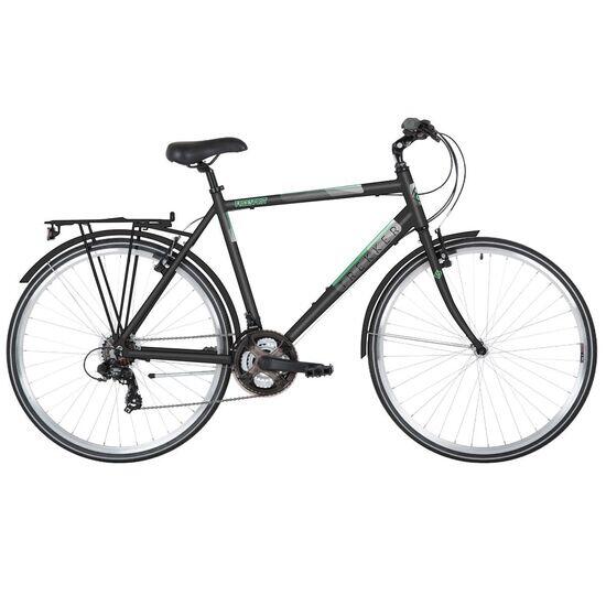 Freespirit Trekker Mens Hybrid Bike, 700c Wheel, 21In Frame - Black/Grey/Green 1/1