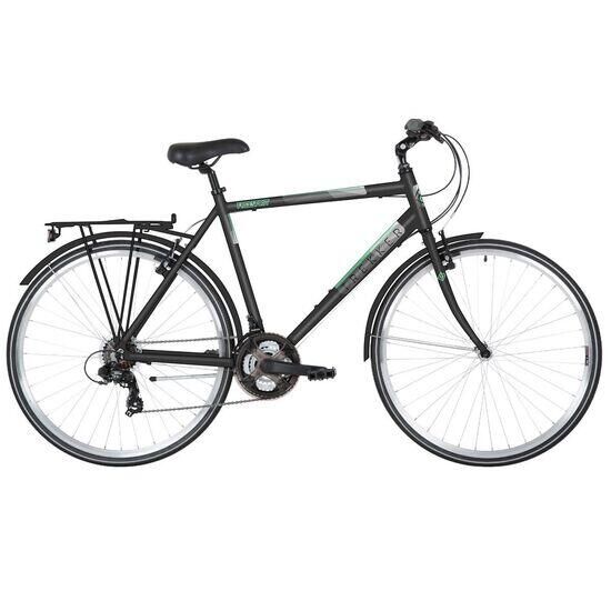 FREESPIRIT Freespirit Trekker Mens Hybrid Bike, 700c Wheel, 21In Frame - Black/Grey/Green