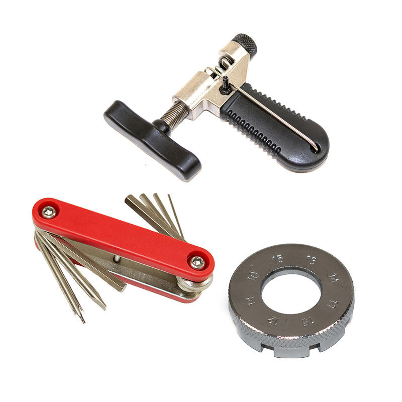 Kit di manutenzione: chiave a brugola + morsetto per raggi + deriva per catena