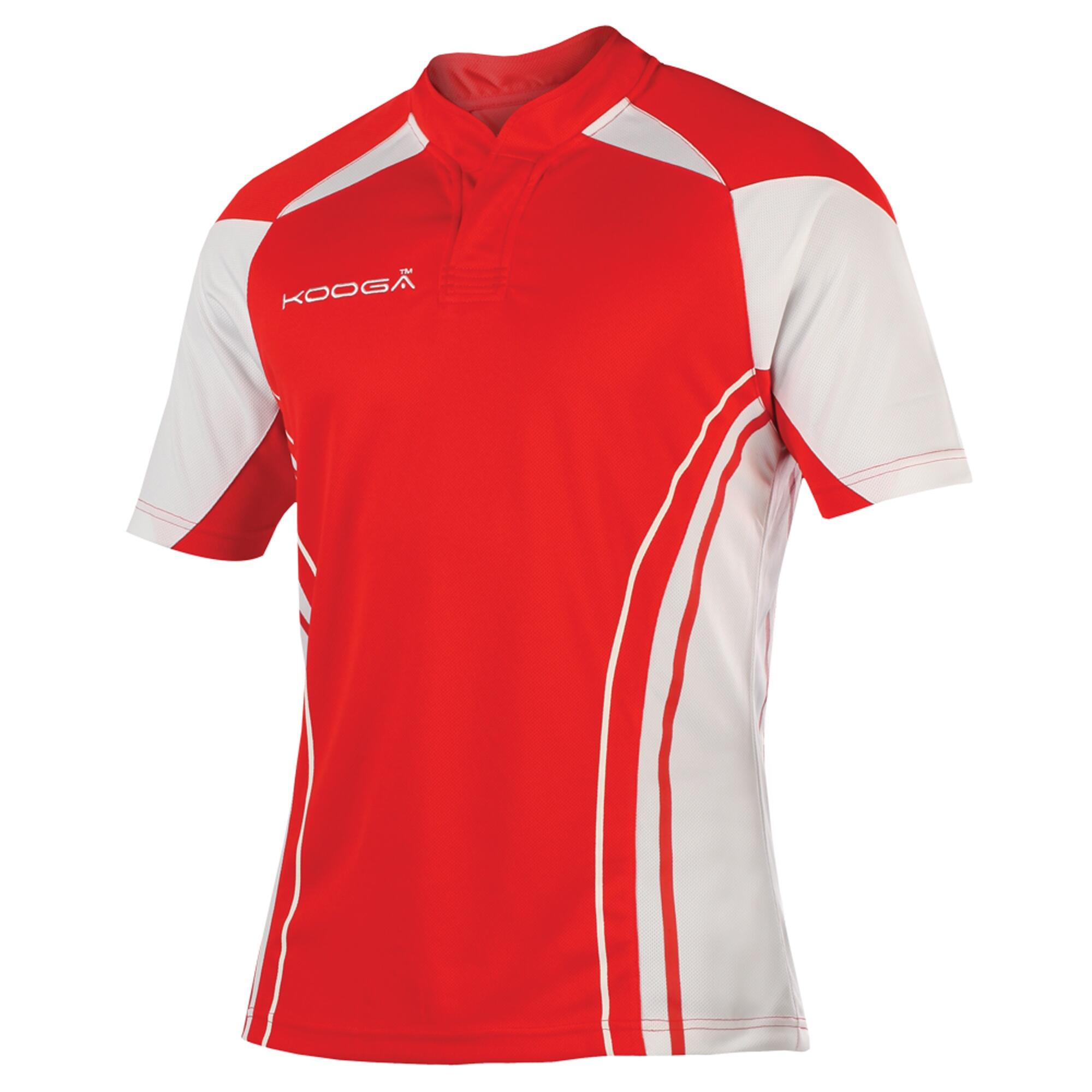 KOOGA Boys Junior Stadium Match Rugby Shirt (Red/White)
