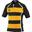 Rugby Xact Match Kurzarm Rugby Shirt Kinder Schwarz/Gelb Streifen