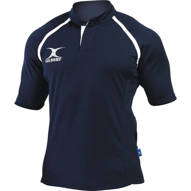 Rugby Xact Match Kurzarm Rugby Shirt Kinder Marineblau