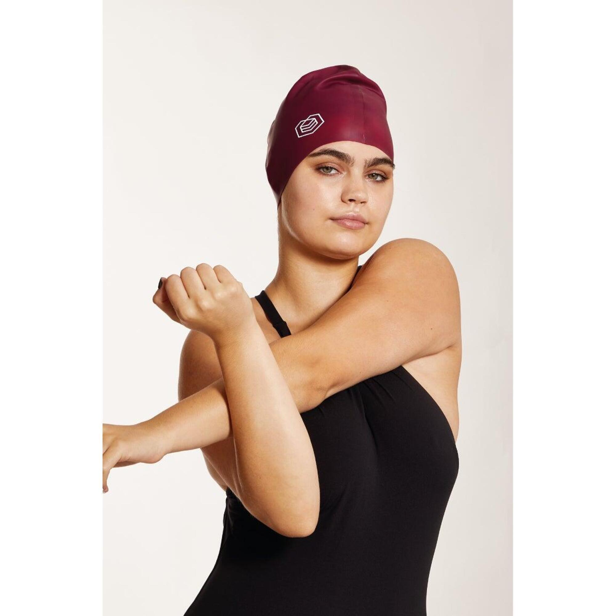 Swim Cap for Long Hair (Medium) - Burgundy 1/5