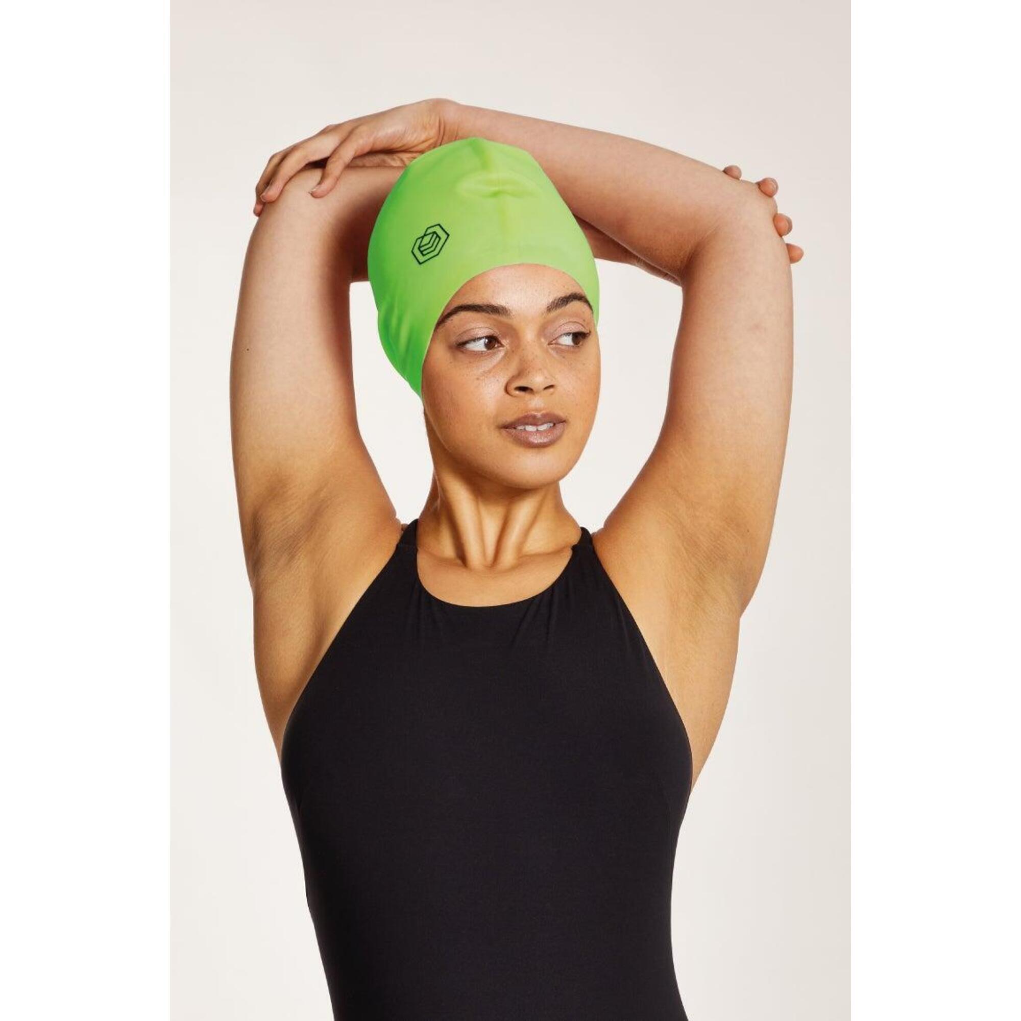 Swim Cap for Long Hair (Large) - Neon Green 1/5