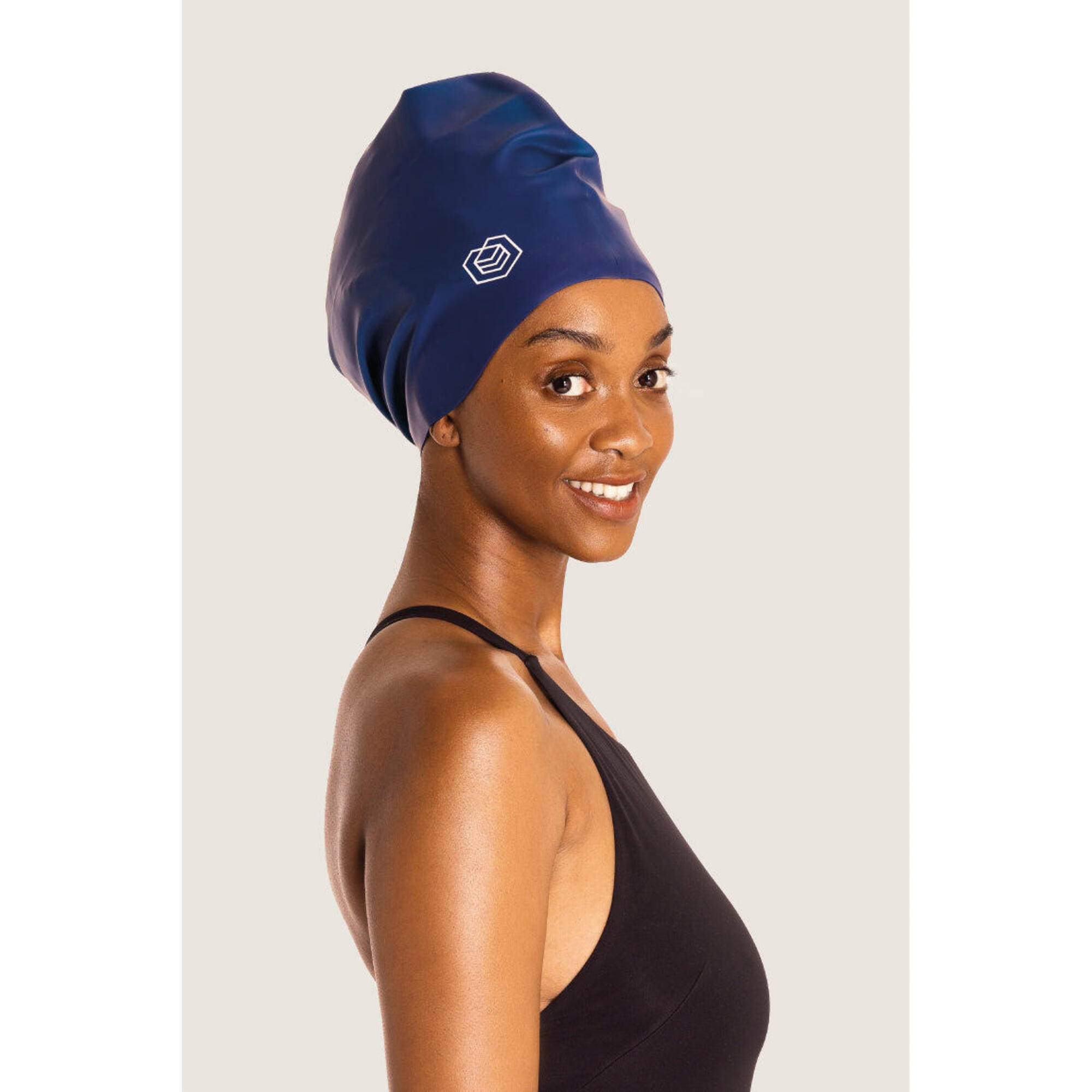 Swim Cap for Long Hair (XL) - Navy 1/5