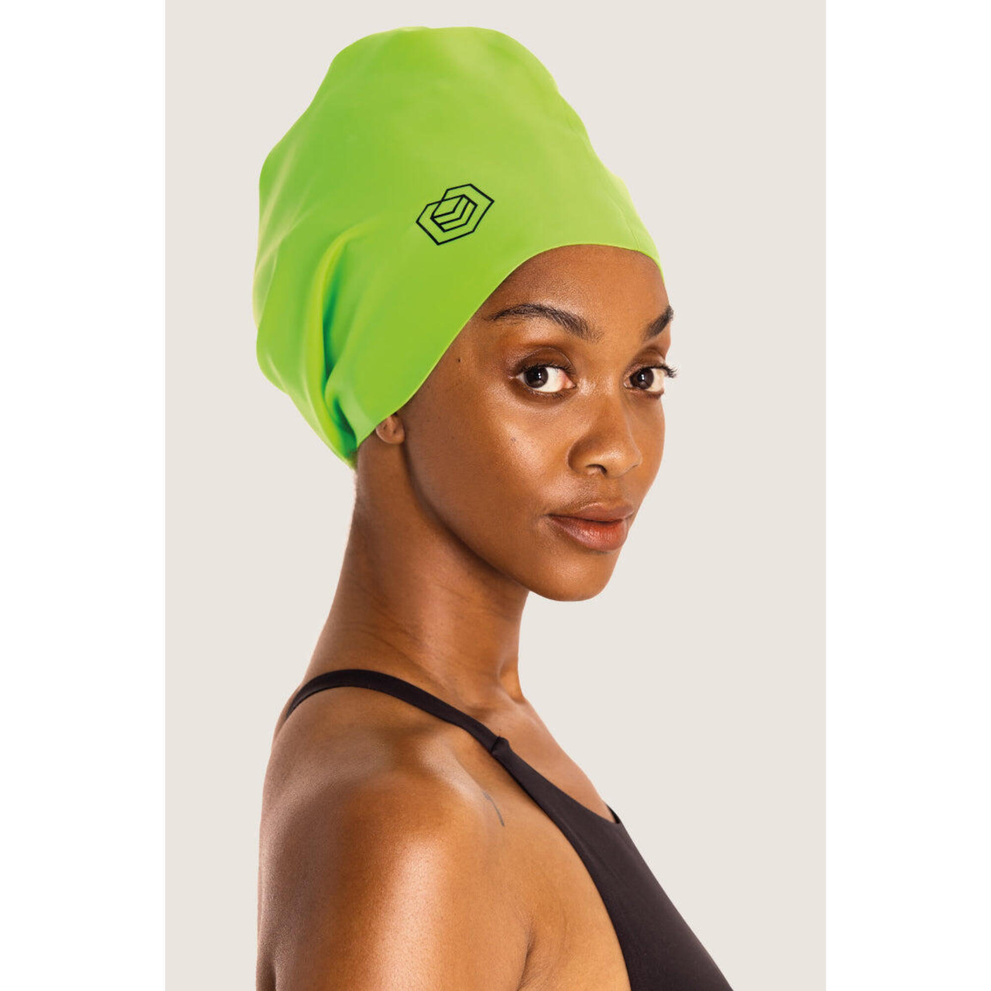 SOUL CAP Swim Cap for Long Hair (XL) - Neon Green