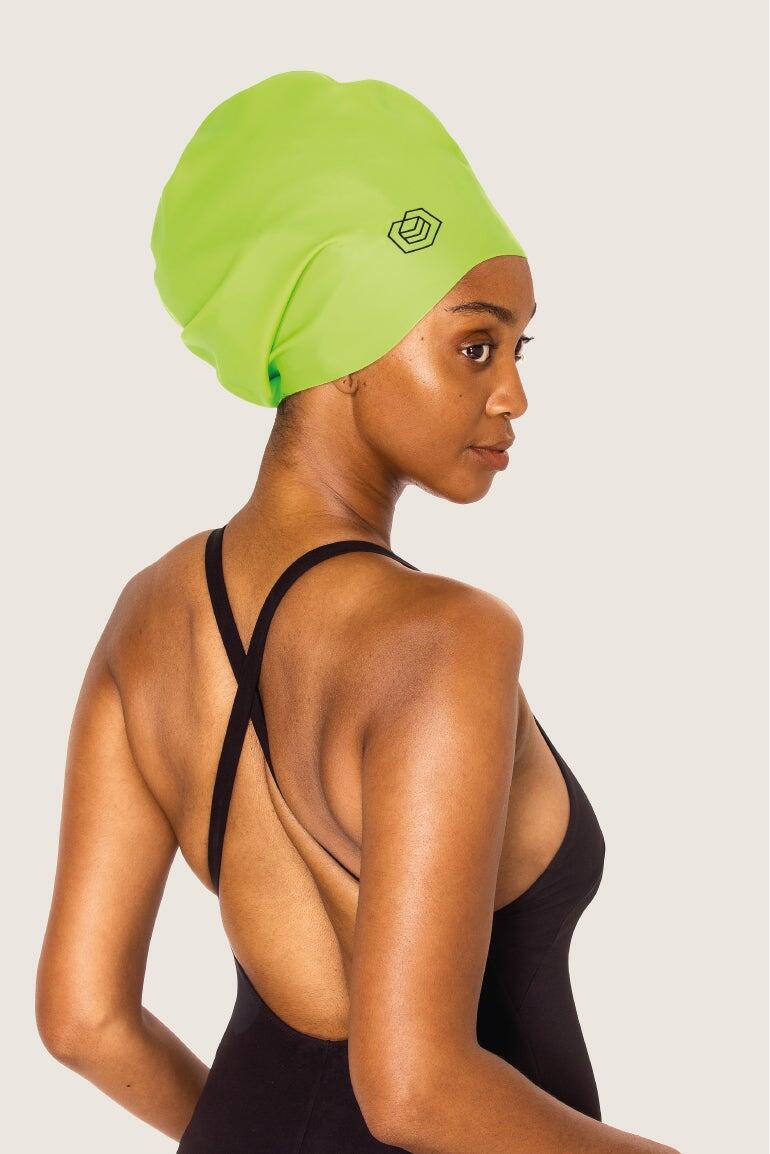 Swim Cap for Long Hair (XL) - Neon Green 3/5