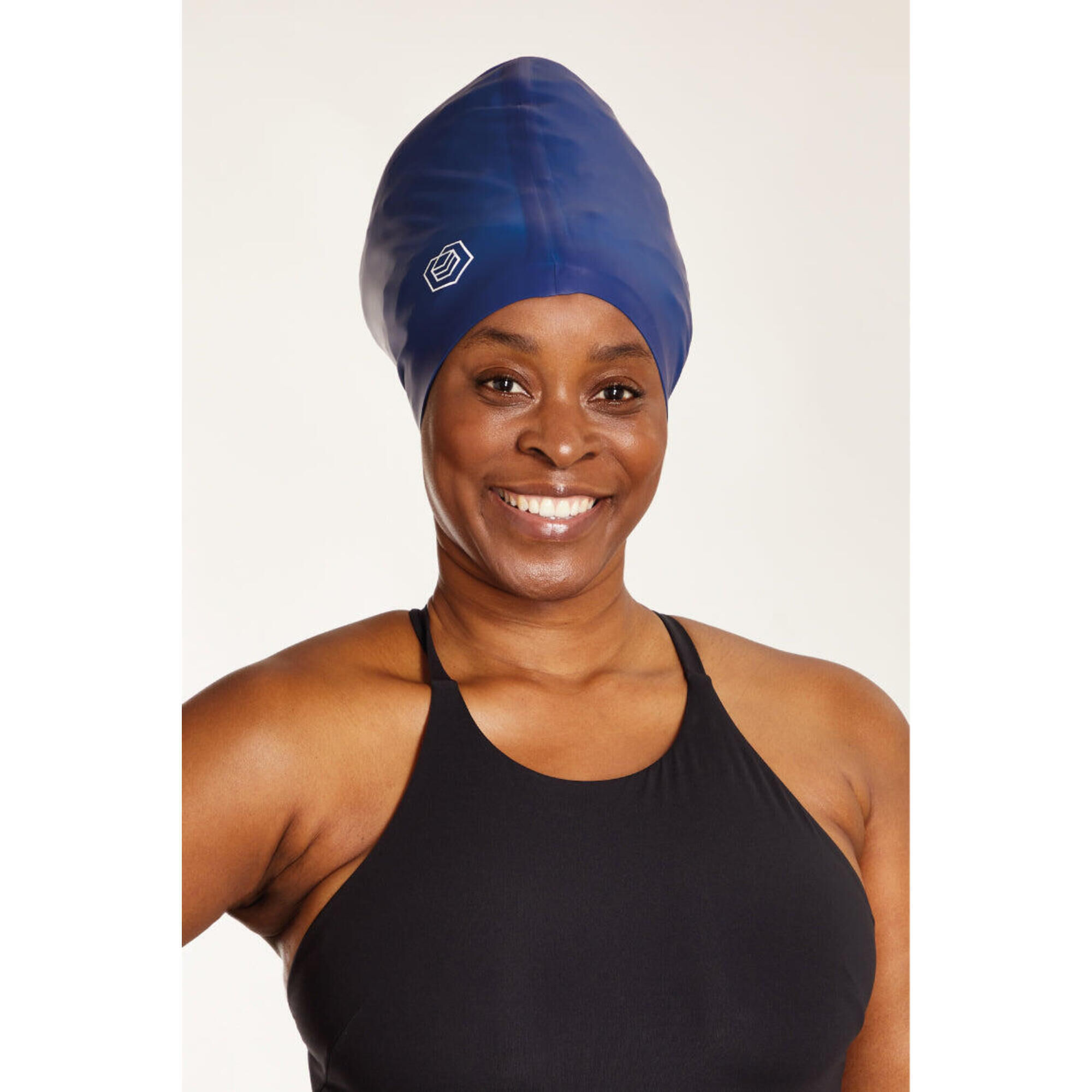 SOUL CAP Swim Cap for Long Hair (XXL) - Navy